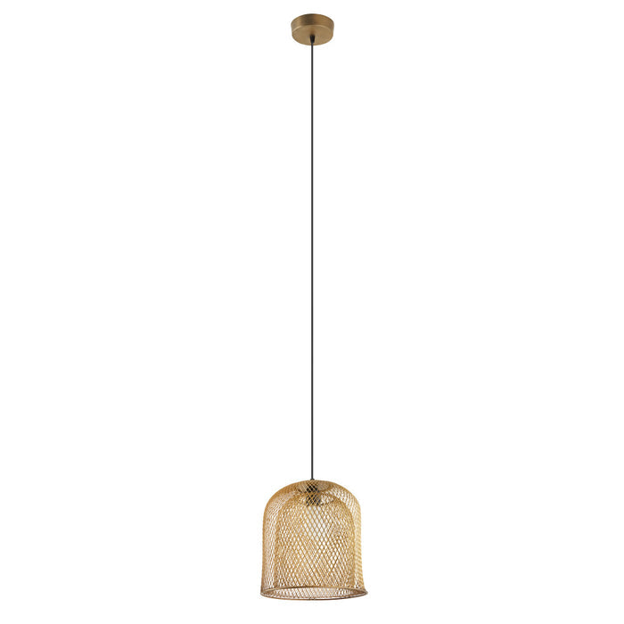Azure Gold Bell-Shaped Pendant Lamp-Off