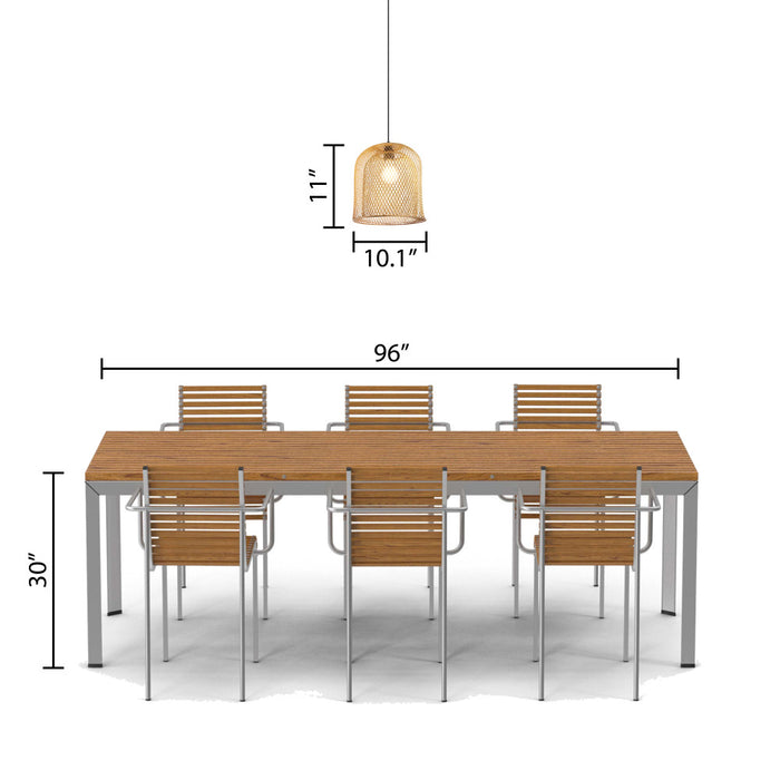 Azure Gold Bell-Shaped Pendant Lamp