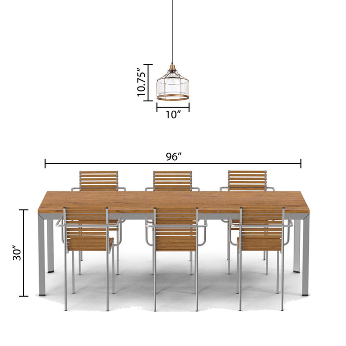 Bernadette Brass Metal and Clear Glass Pendant Lamp