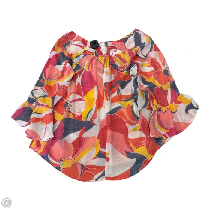 Blouse 3/4 Sleeve By Cocomo In Multi-colored, Size: S