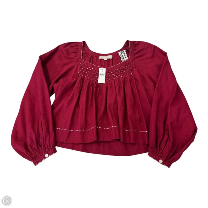 Blouse 3/4 Sleeve By Loft In Purple, Size: S