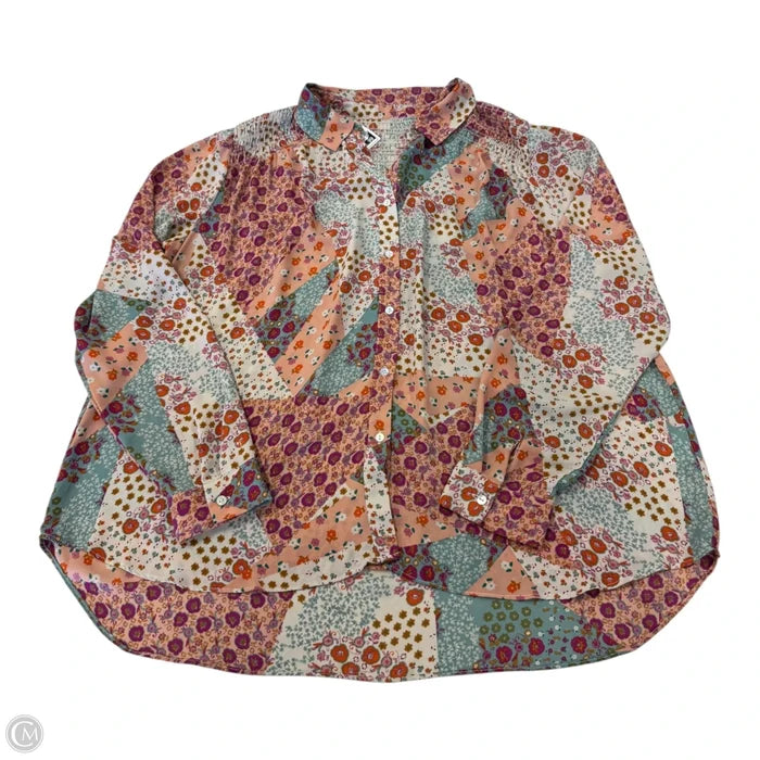 Blouse Long Sleeve By Clothes Mentor In Multi-colored, Size: Xl