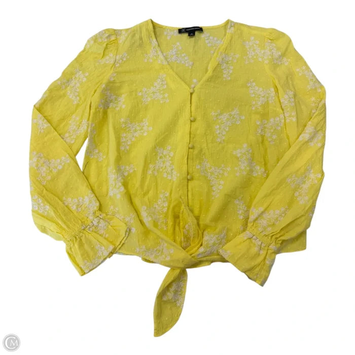 Blouse Long Sleeve By Inc In Yellow, Size: Xs
