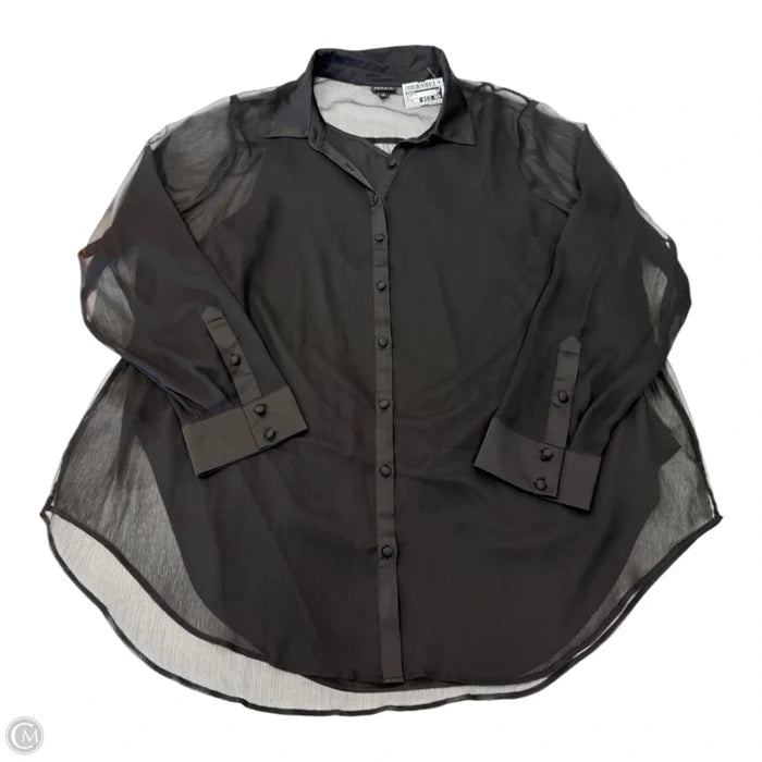 Blouse Long Sleeve By Torrid In Black, Size: 3x