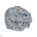 Blouse Long Sleeve By Zara In Blue & White, Size: L