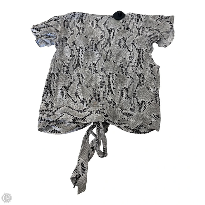 Blouse Short Sleeve By Express In Snakeskin Print, Size: M