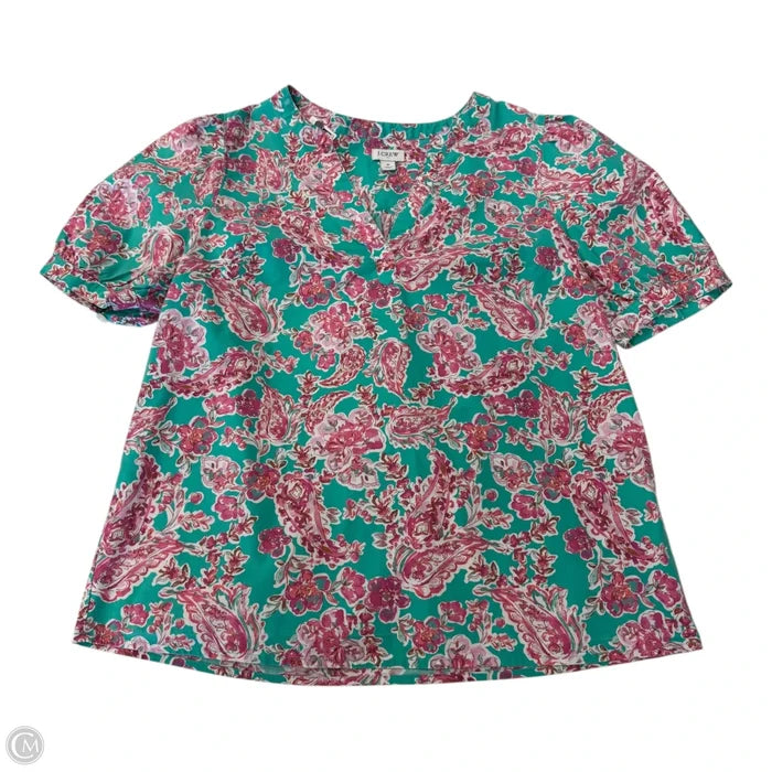 Blouse Short Sleeve By J. Crew In Multi-colored, Size: S
