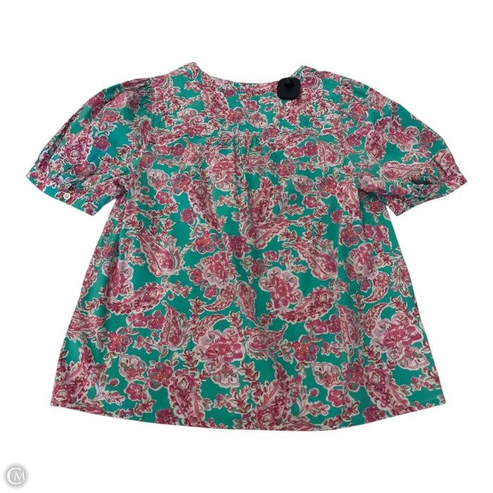 Blouse Short Sleeve By J. Crew In Multi-colored, Size: S