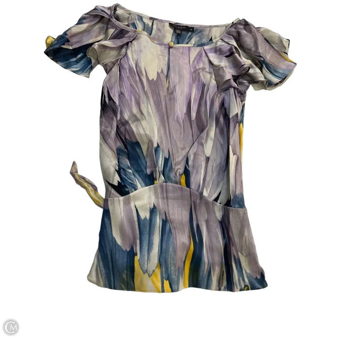 Blouse Short Sleeve By Ted Baker In Multi-colored, Size: Xs