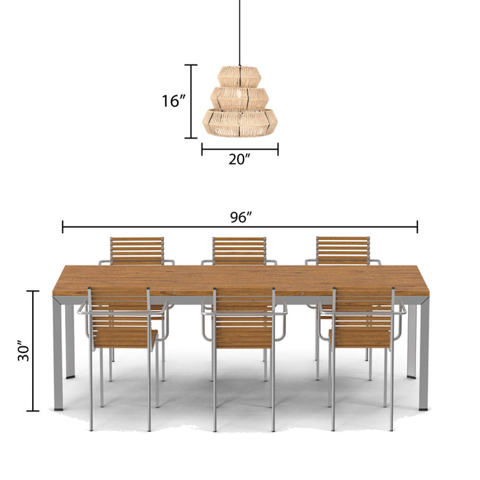 Brigitta 20"W Tiered Cream Jute Pendant Light