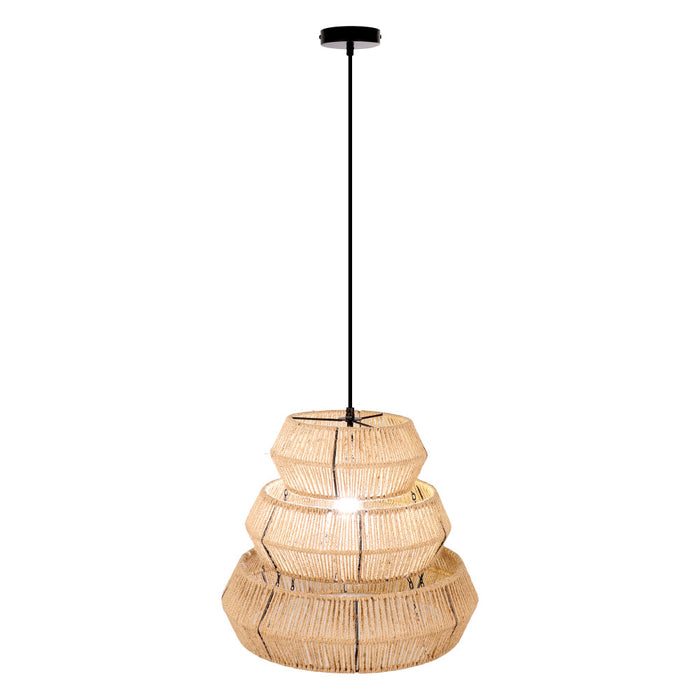 Brigitta 20"W Tiered Natural Jute Pendant Light-On