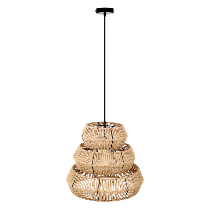 Brigitta 20"W Tiered Natural Jute Pendant Light-Off