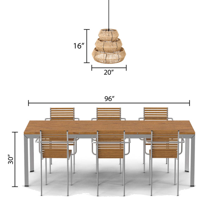 Brigitta 20"W Tiered Natural Jute Pendant Light