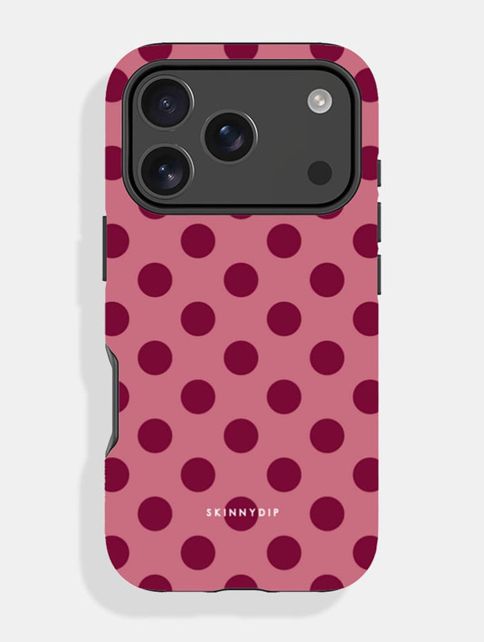 Burgundy Red Large Polka Dot Ultra Protective iPhone Case Phone Cases Skinnydip London