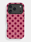 Burgundy Red Large Polka Dot Ultra Protective iPhone Case Phone Cases Skinnydip London