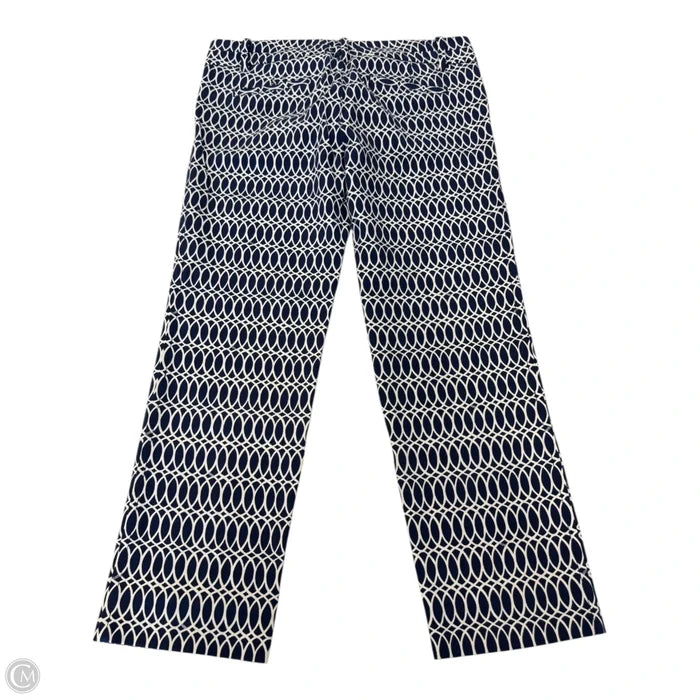 Capris Designer By Lilly Pulitzer In Blue & Cream, Size: 8
