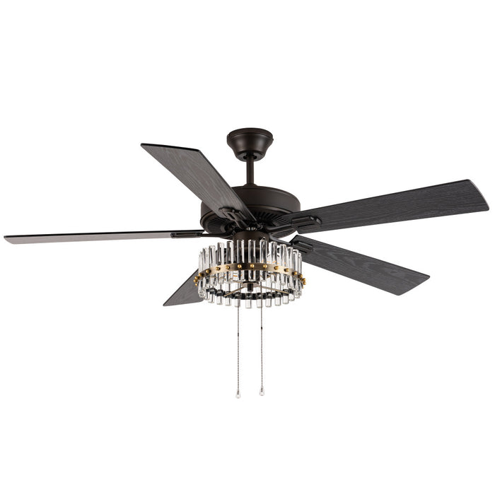 Carrie Oil-Rubbed Bronze Metal 2-Light 52-Inch Ceiling Fan-Off