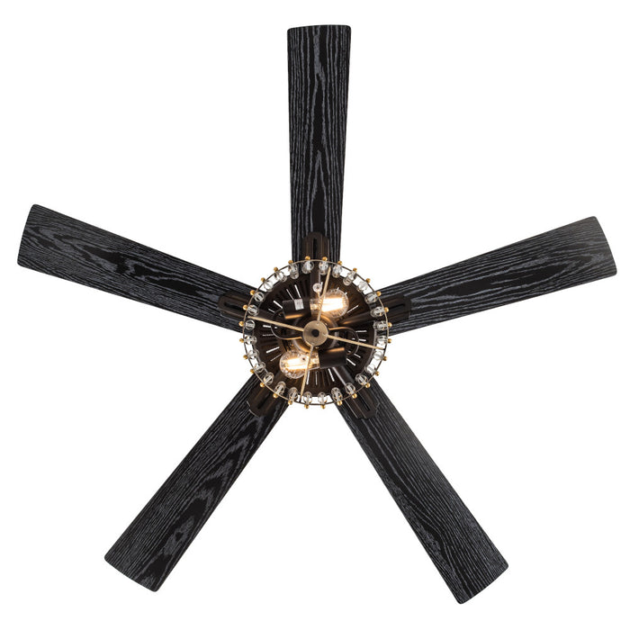 Carrie Oil-Rubbed Bronze Metal 2-Light 52-Inch Ceiling Fan. Straight-on view-On