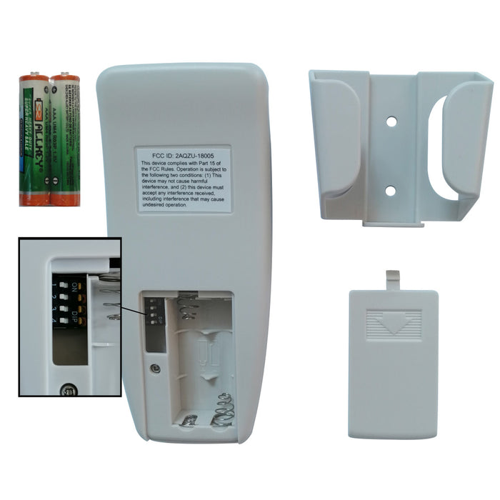 Ceiling Fan Remote Control and Receiver Kit. Dip switch and battery location