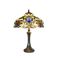 Chloe Amberwing Table Lamp - Stained Glass Amberwing Table Lamp Turned On