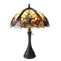 Chloe Amor Ivory Table Lamp - Stained Glass Amor Ivory Table Lamp Turned On