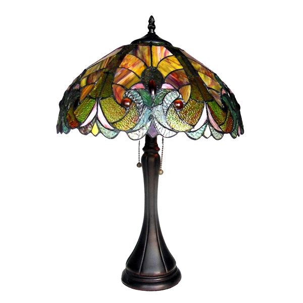 Chloe Amor Red Table Lamp - Stained Glass Amor Red Table Lamp Turned Off