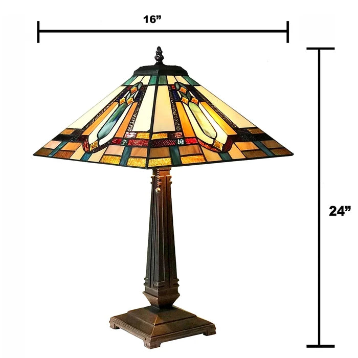 Chloe Archie Table Lamp - Stained Glass Archie Table Lamp Overall Dimensions