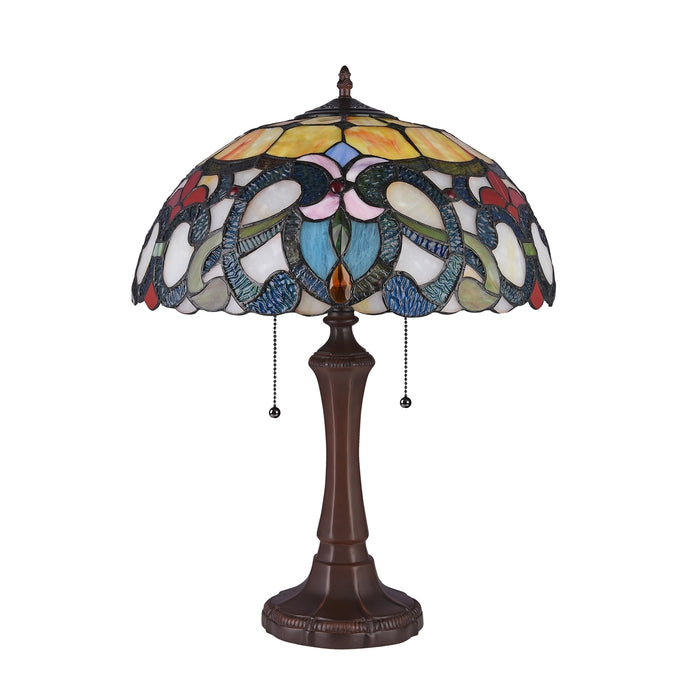 Chloe August Table Lamp - Stained Glass August Table Lamp Turned Off