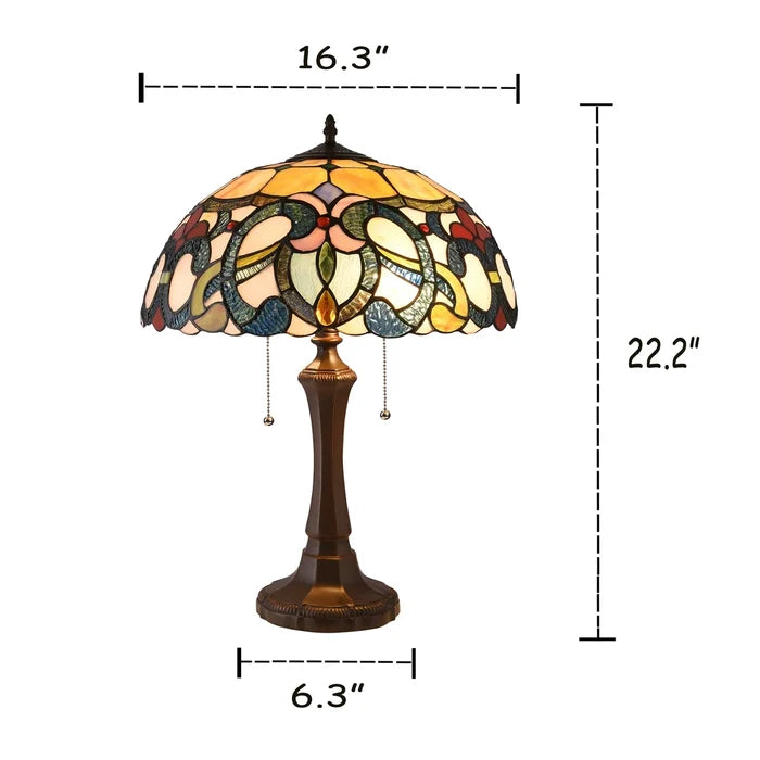 Chloe August Table Lamp - Stained Glass August Table Lamp Overall Dimensions