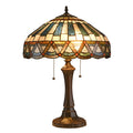 Chloe Courtland Table Lamp - Stained Glass Courtland Table Lamp Turned On