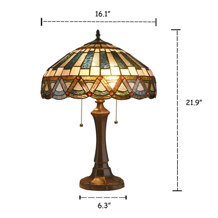 Chloe Courtland Table Lamp - Stained Glass Courtland Table Lamp Overall Dimensions