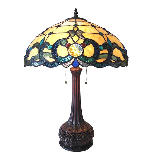 Chloe Doutzen Table Lamp - Stained Glass Doutzen Table Lamp Turned On
