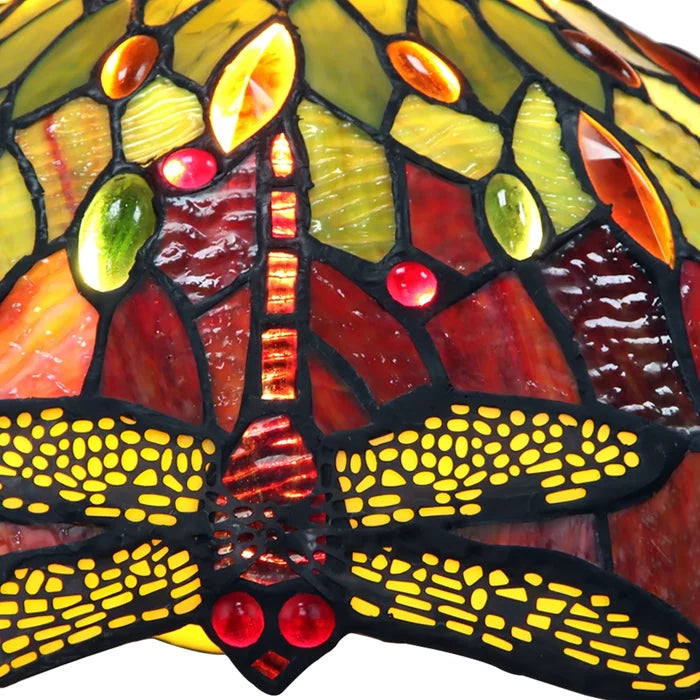 Chloe Empress One-Light Dragonfly Table Lamp - Stained Glass Empress One-Light Dragonfly Table Lamp Shade Details