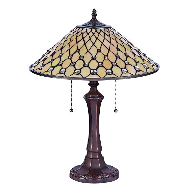 Chloe Fanny Table Lamp - Stained Glass Fanny Table Lamp Turned Off