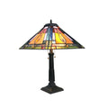 Chloe Fleming Table Lamp - Stained Glass Fleming Table Lamp Turned On
