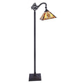 Chloe Gode Reading Floor Lamp - Stained Glass Gode Reading Floor Lamp Turned On