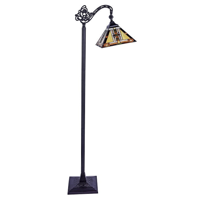 Chloe Gode Reading Floor Lamp - Stained Glass Gode Reading Floor Lamp Turned Off