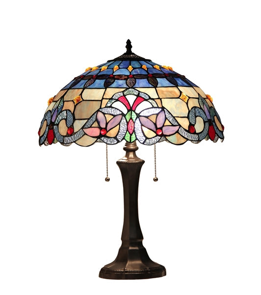 Chloe Grenville Table Lamp - Stained Glass Grenville Table Lamp Turned On