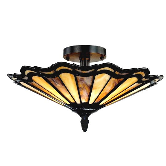 Chloe Heidi Semi-Flush Ceiling Light - Stained Glass Heidi Semi-Flush Ceiling Light Turned On