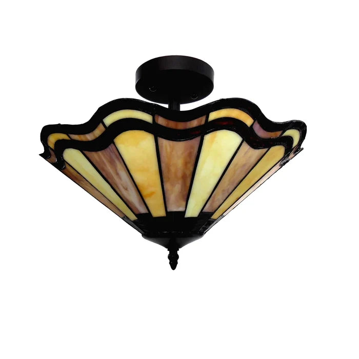 Chloe Heidi Semi-Flush Ceiling Light - Stained Glass Heidi Semi-Flush Ceiling Light Turned Off