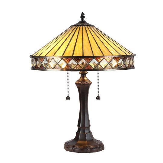 Chloe Ingrid Table Lamp - Stained Glass Ingrid Table Lamp Turned On
