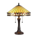 Chloe Ingrid Table Lamp - Stained Glass Ingrid Table Lamp Turned On
