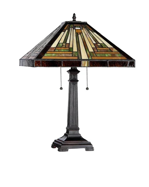 Chloe Innes Mission Style Lamp - Stained Glass Innes Mission Style Lamp Turned Off