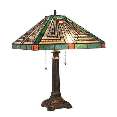Chloe Innes Table Lamp - Stained Glass Innes Table Lamp Turned On