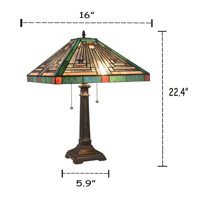 Chloe Innes Table Lamp - Stained Glass Innes Table Lamp Overall Dimensions