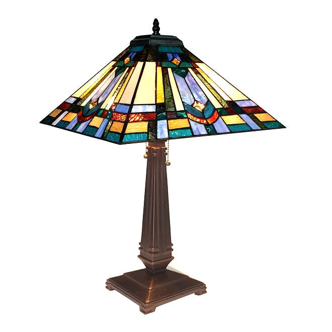 Chloe Irwin Table Lamp - Stained Glass Irwin Table Lamp Turned On