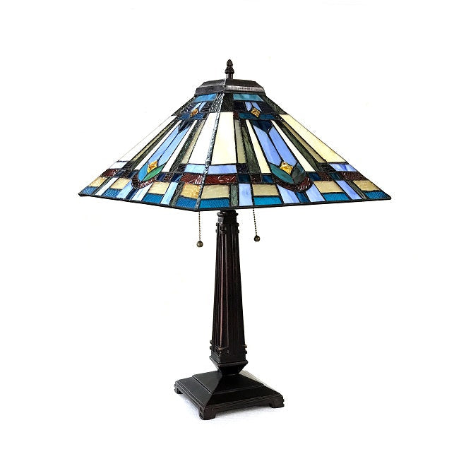 Chloe Irwin Table Lamp - Stained Glass Irwin Table Lamp Turned Off