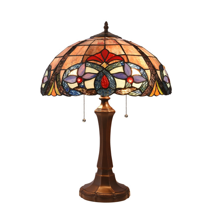 Chloe Jude Table Lamp - Stained Glass Jude Table Lamp Turned On