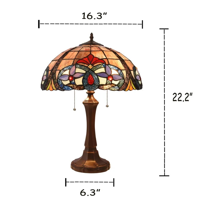 Chloe Jude Table Lamp - Stained Glass Jude Table Lamp Overall Dimensions