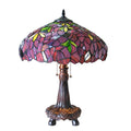 Chloe Katie Wisteria Table Lamp - Stained Glass Katie Wisteria Table Lamp Turned On